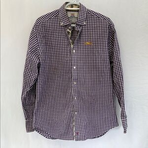 LSU Collegiate Purple Checkered Men's Shirt sz Medium